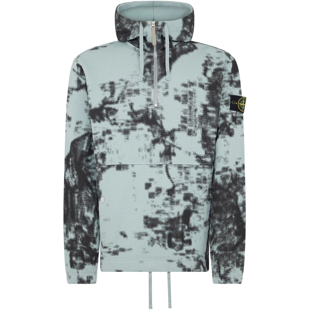 Stone Island Camouflage Half Zip Sweatshirt - Grig Verd V0066